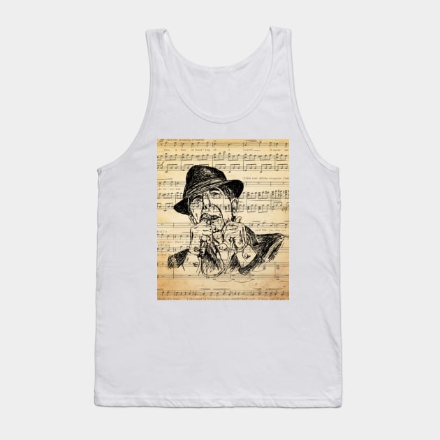 Leonard Cohen portrait Tank Top by rachelsfinelines